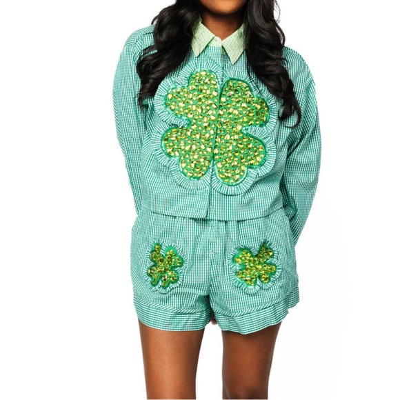 Queen of Sparkles Rhinestone Shamrock Set - Picture 3 of 4